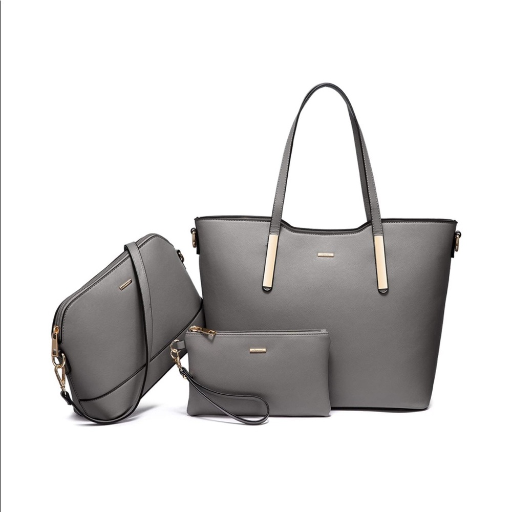 3pcs Gray Hand Bags